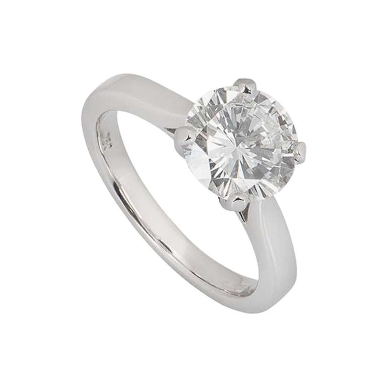 GIA Certified Round Brilliant Cut Diamond Solitaire Engagement Ring 2.08 Carat