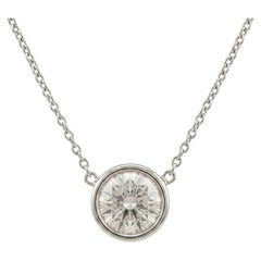 GIA Certified Round Brilliant Cut Diamond Solitaire Pendant Necklace