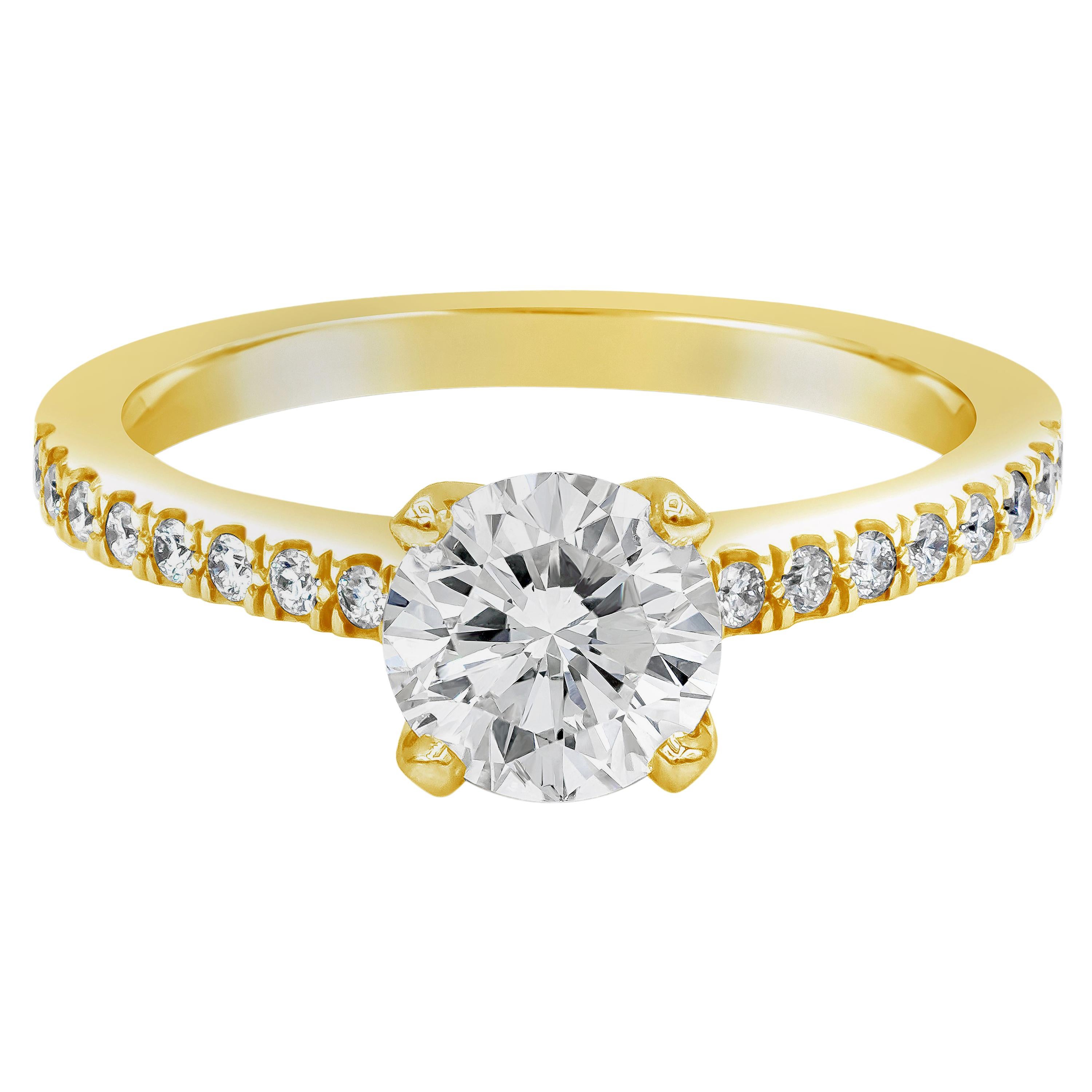 Roman Malakov GIA Certified Round Brilliant Diamond Pavé Engagement Ring