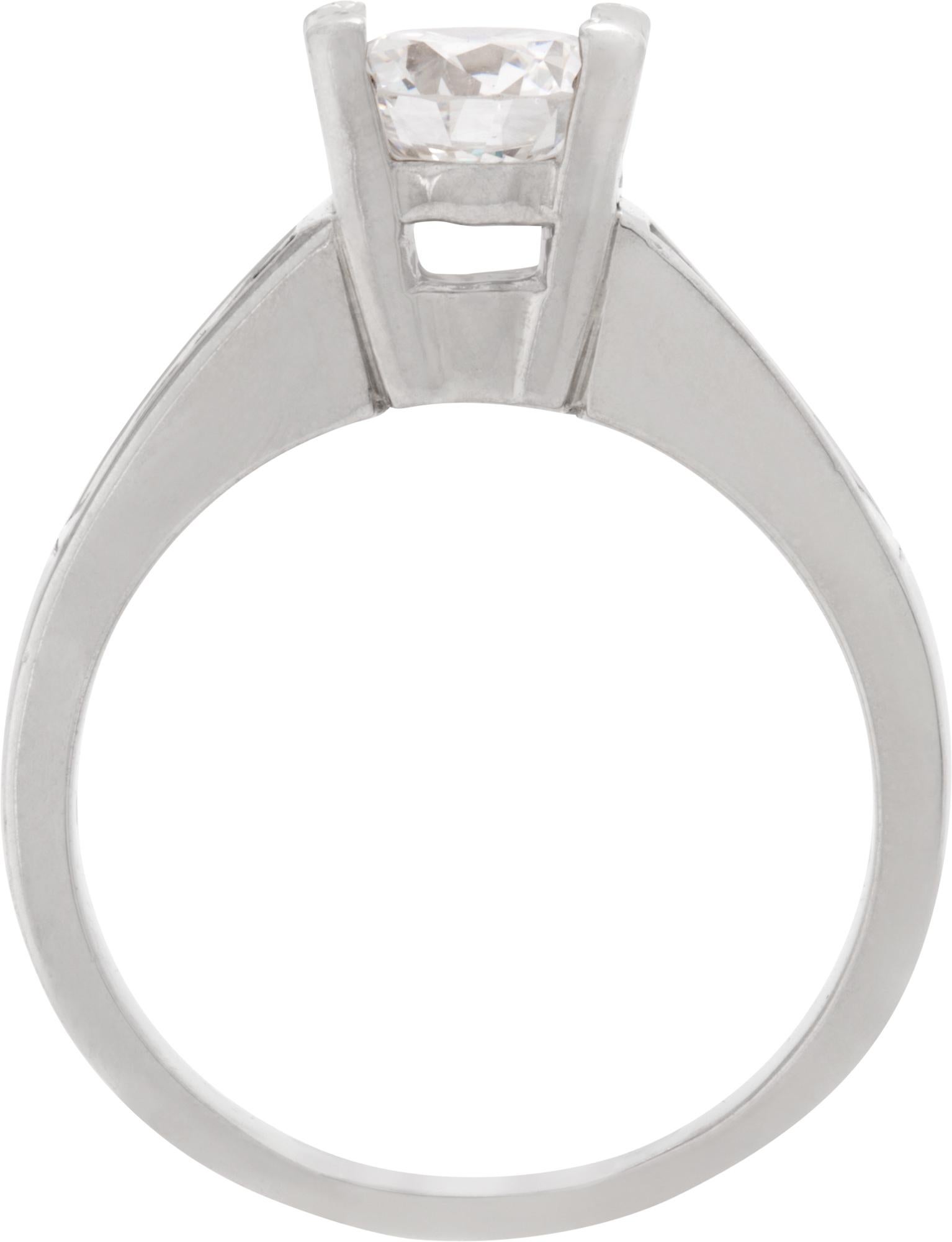 GIA Certified Round Brilliant Diamond Platinum Ring In Excellent Condition For Sale In Surfside, FL