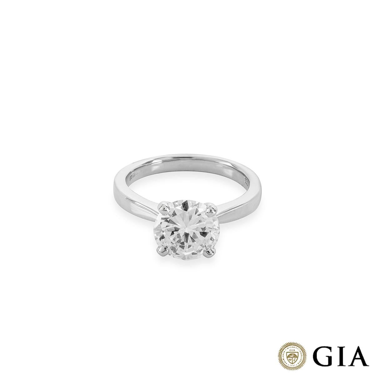 Round Cut GIA Certified Round Brilliant Diamond Solitaire Engagement Ring 2.31 Ct F/VVS2