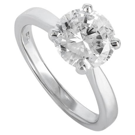 GIA Certified Round Brilliant Diamond Solitaire Engagement Ring 2.31 Ct F/VVS2