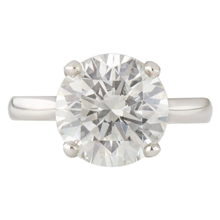 Round Cut GIA Certified Round Brilliant Diamond Solitaire Engagement Ring 5.01 ct J/VVS2
