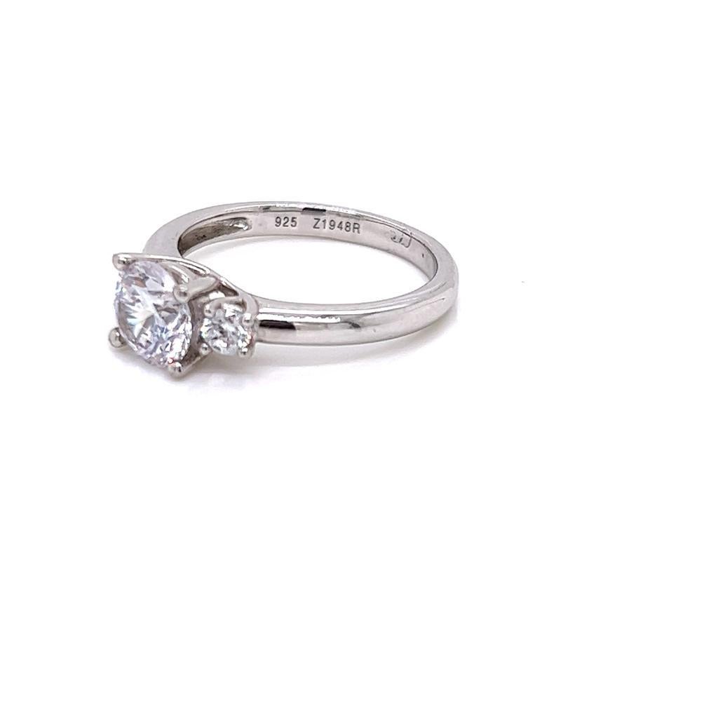For Sale:  GIA Certified Round Brilliant Diamond Three-Stone Ring in Platinum 4