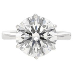 Bague en platine certifiée GIA, diamant de taille ronde de 6,82 carats, couleur G, pureté VS1