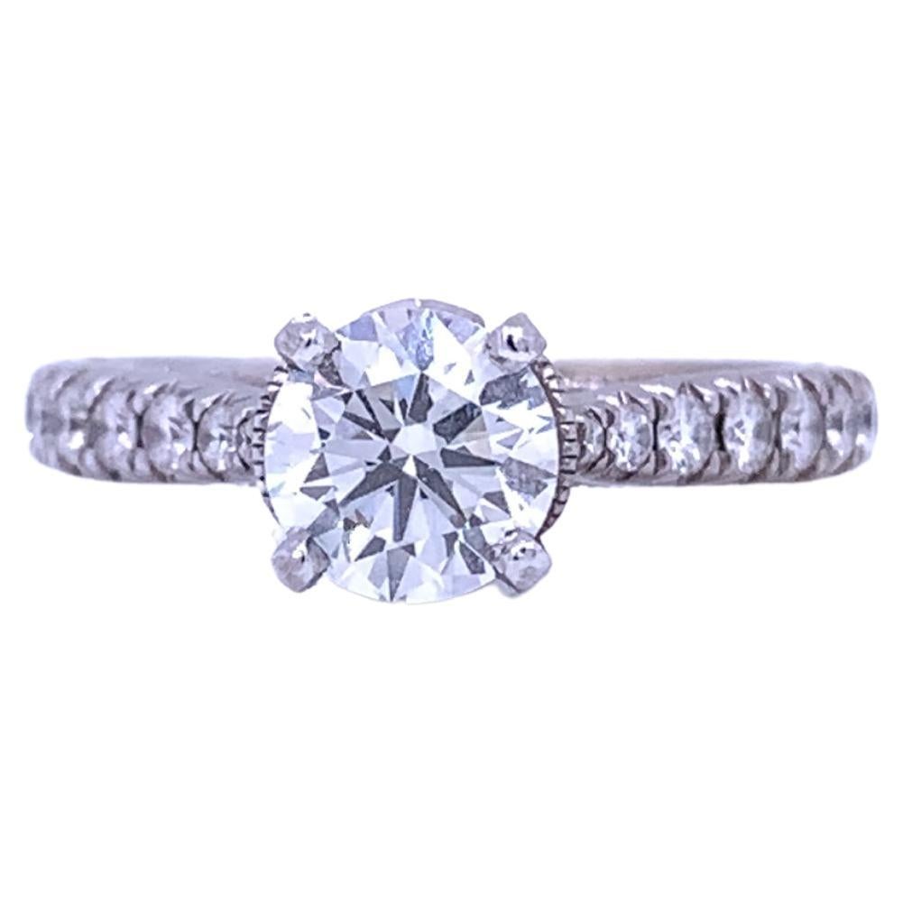 GIA Certified Round Cut Diamond Ring 0.94 Carat G Color, VS2 Clarity