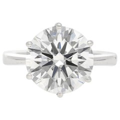 GIA Certified Round-Cut "G" Color "VS1" Clarity Diamond Platinum Ring