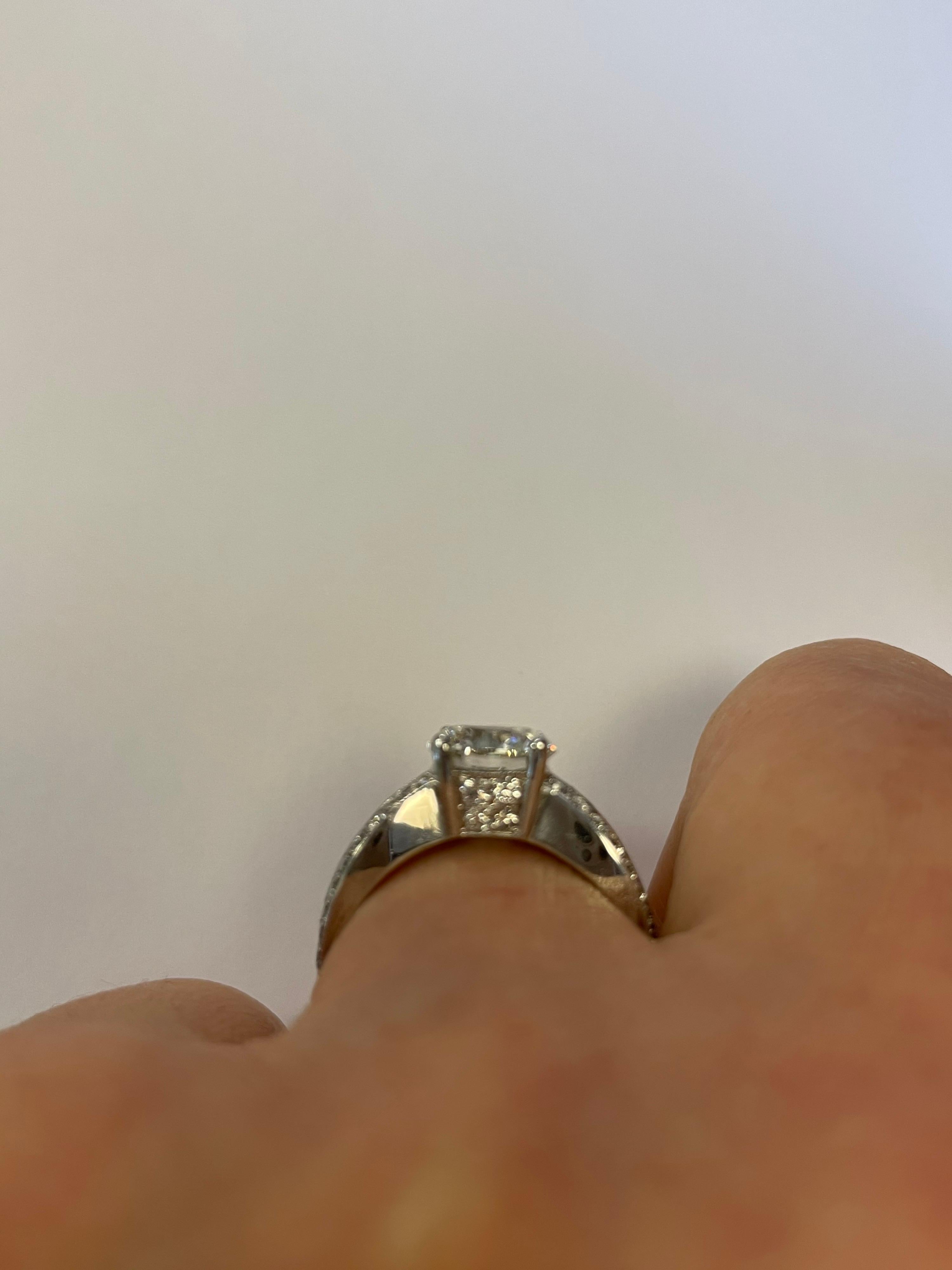GIA Certified Round Diamond 1.85 Carat Prong Set in Platinum Diamond Mounting In New Condition For Sale In Chicago, IL