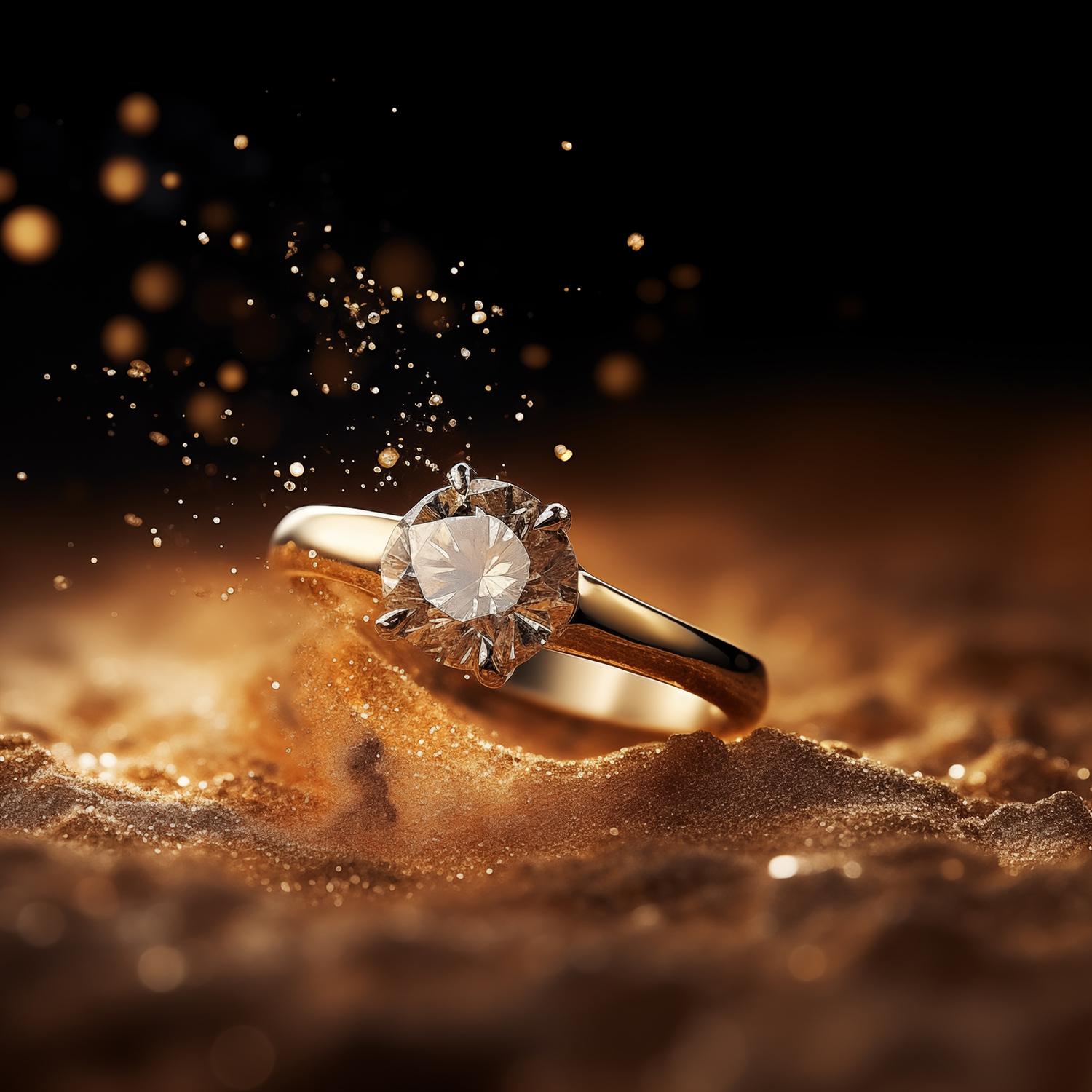 GIA Certified Round Diamond Eighteen Karat Yellow Gold Engagement Ring  For Sale 5
