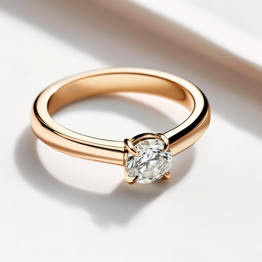 Women's or Men's GIA Certified Round Diamond Eighteen Karat Yellow Gold Engagement Ring  For Sale
