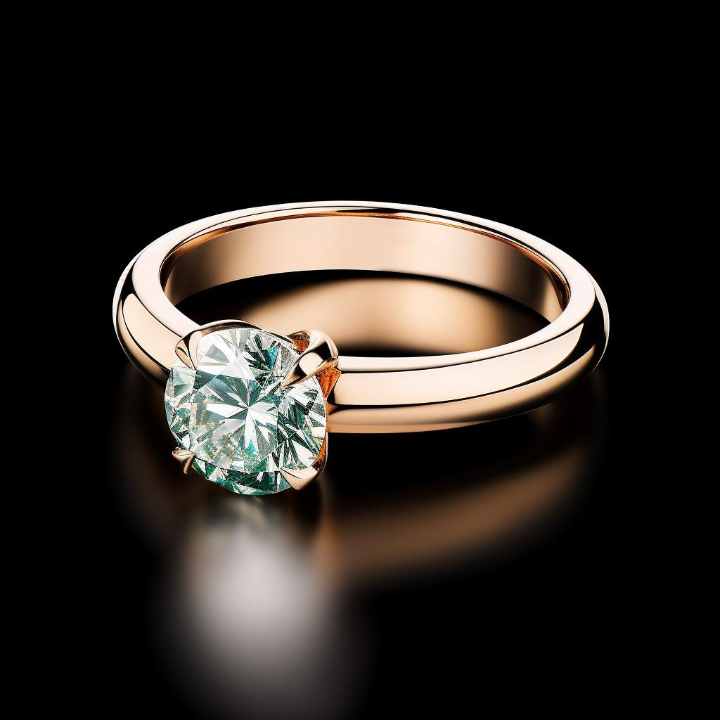 GIA Certified Round Diamond Eighteen Karat Yellow Gold Engagement Ring For Sale 1