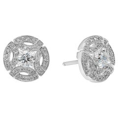 GIA-zertifizierte runde Diamant-Ohrstecker Galanterie de Cartier
