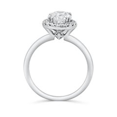 GIA Certified 1.20 Carats Round Brilliant Cut Diamond Halo Engagement Ring