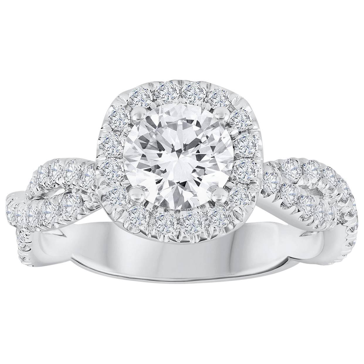 Roman Malakov, GIA Certified Round Diamond Halo Infinity Engagement Ring