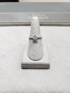 Roman Malakov, GIA Certified Round Diamond Knife-Edge Solitaire Engagement Ring