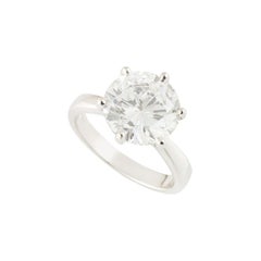GIA Certified Round Diamond Solitaire Engagement Ring in Platinum 4.57 Ct D/VS2