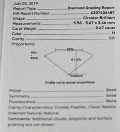 GIA Certified Round Transition Cut Loose Diamond 0.67ct