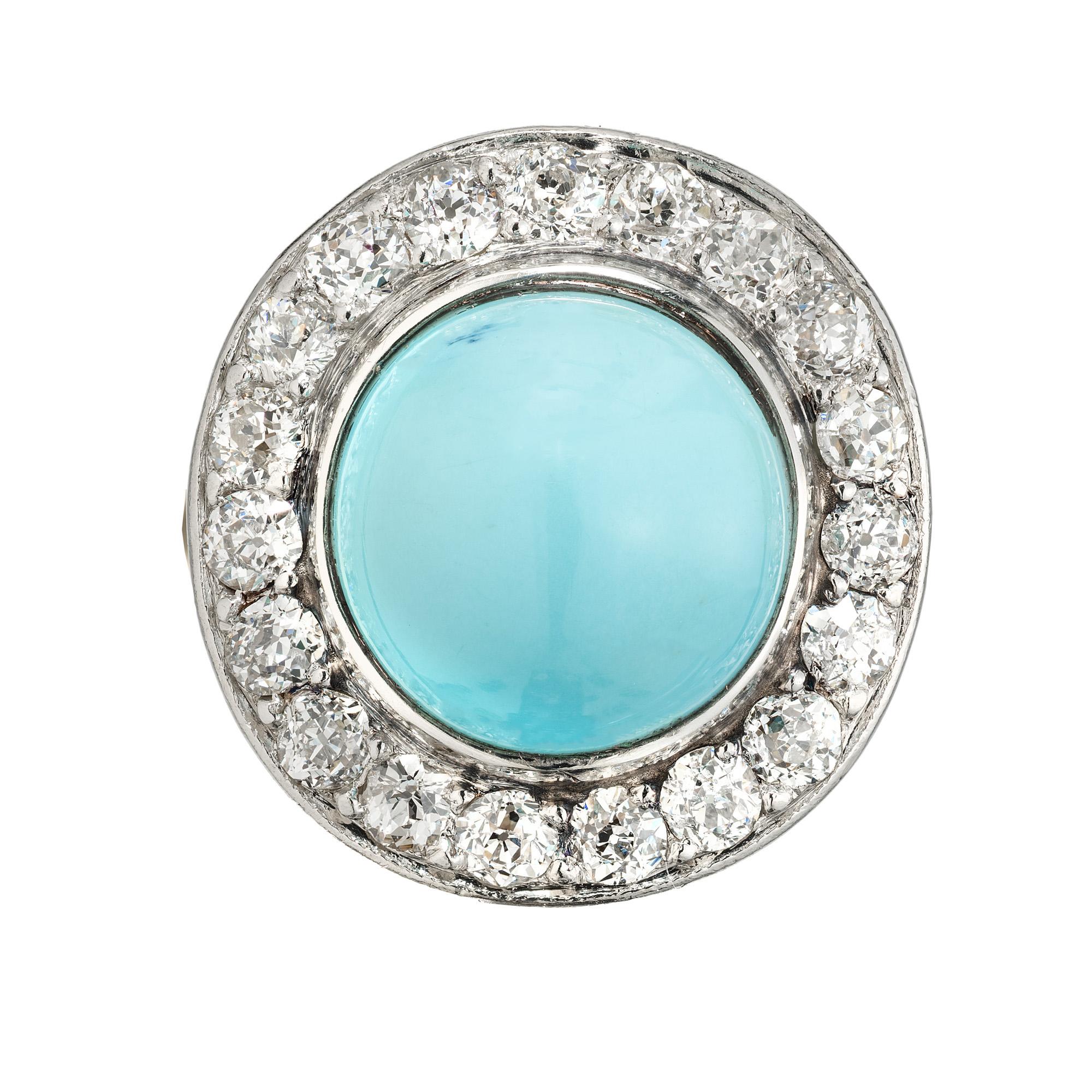 round turquoise ring