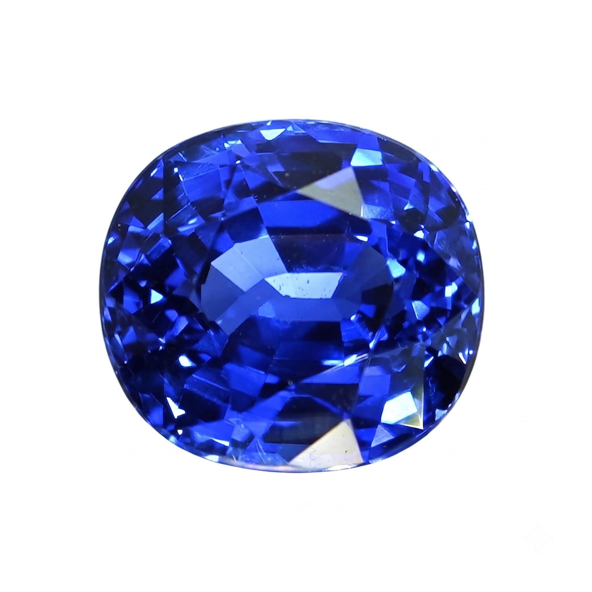 GIA-zertifizierter königsblauer Saphir, 3,69 Karat, Madagaskar, Kissenform, loser Edelstein