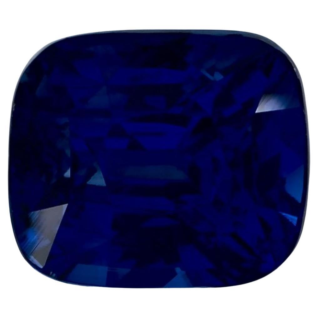 6.08 Karat Blauer Saphir Cushion Loser Edelstein