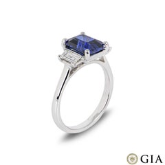 GIA-zertifizierter königsblauer Saphir & Diamant-Ring 3,04ct