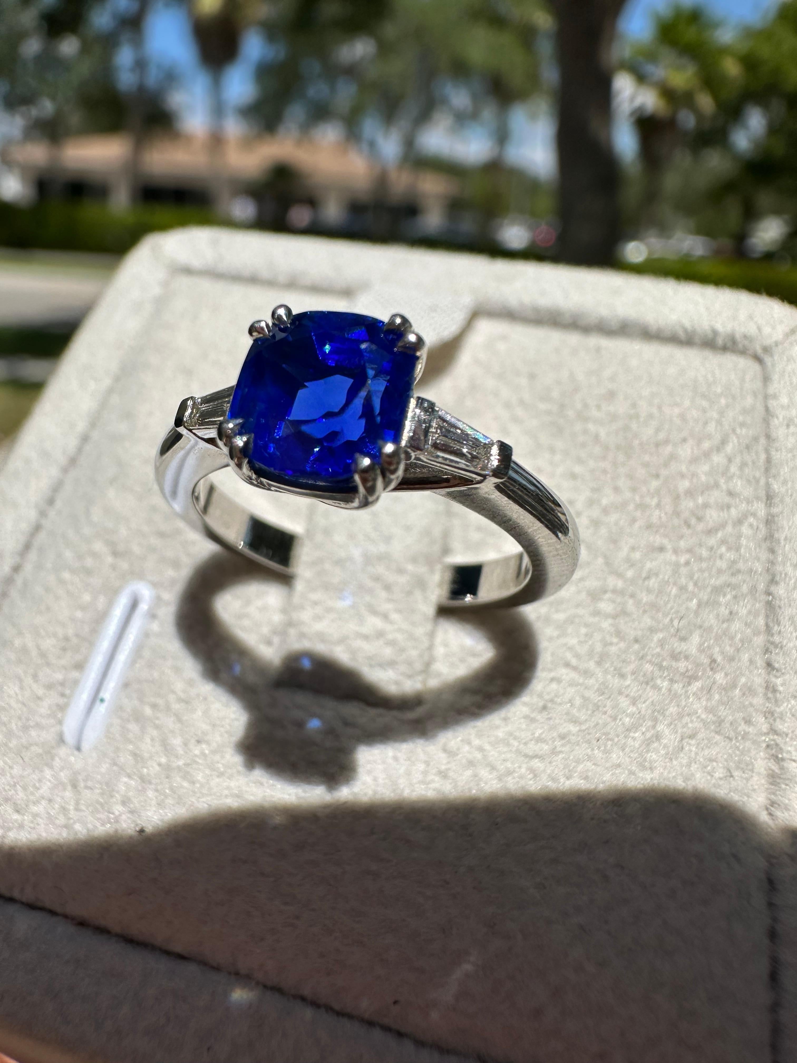 GIA-zertifizierter königsblauer Saphir-Ring, GIA-zertifiziert und unerhitzt, Kaschmir im Angebot 4