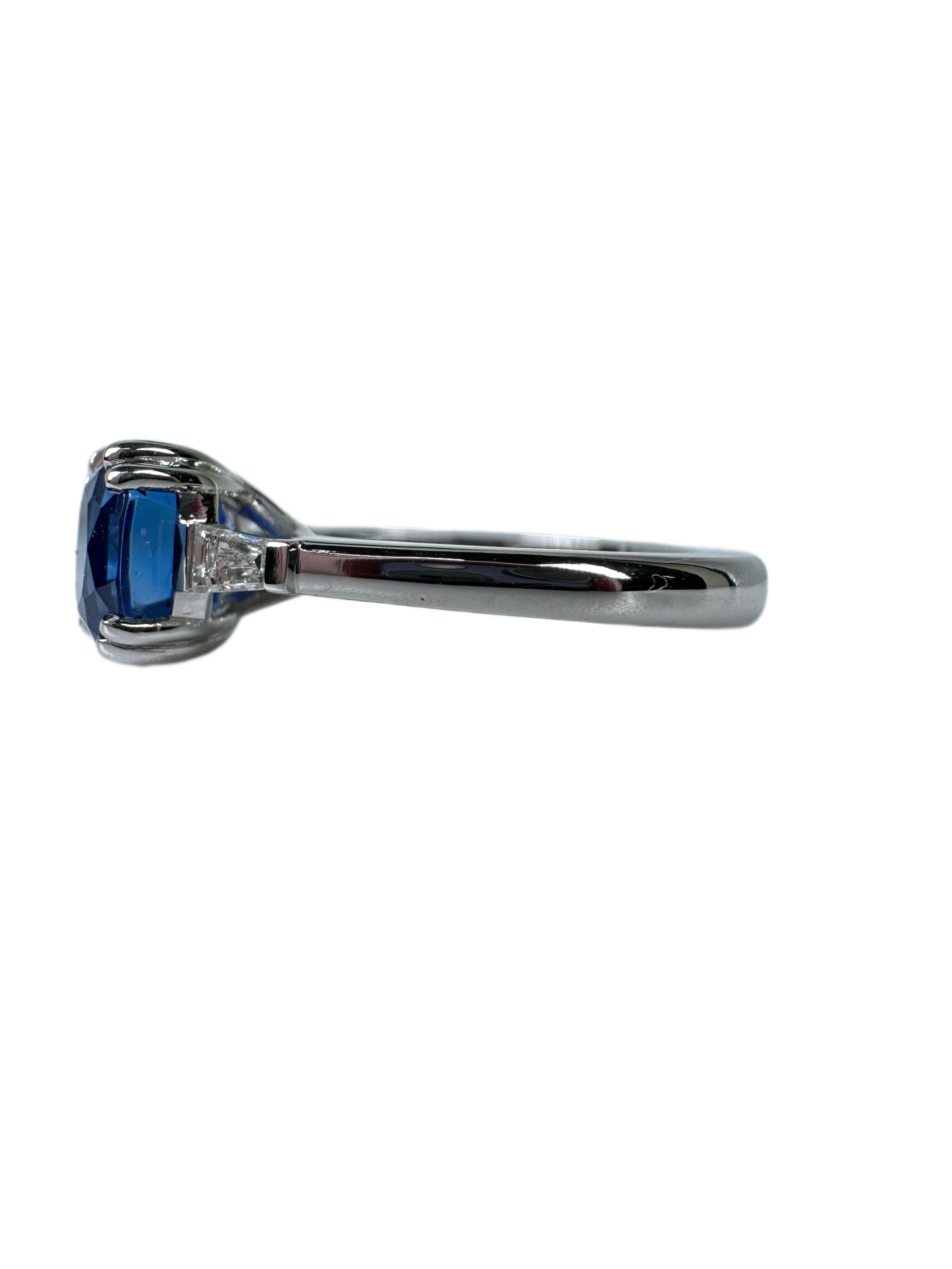 GIA-zertifizierter königsblauer Saphir-Ring, GIA-zertifiziert und unerhitzt, Kaschmir (Kissenschliff) im Angebot
