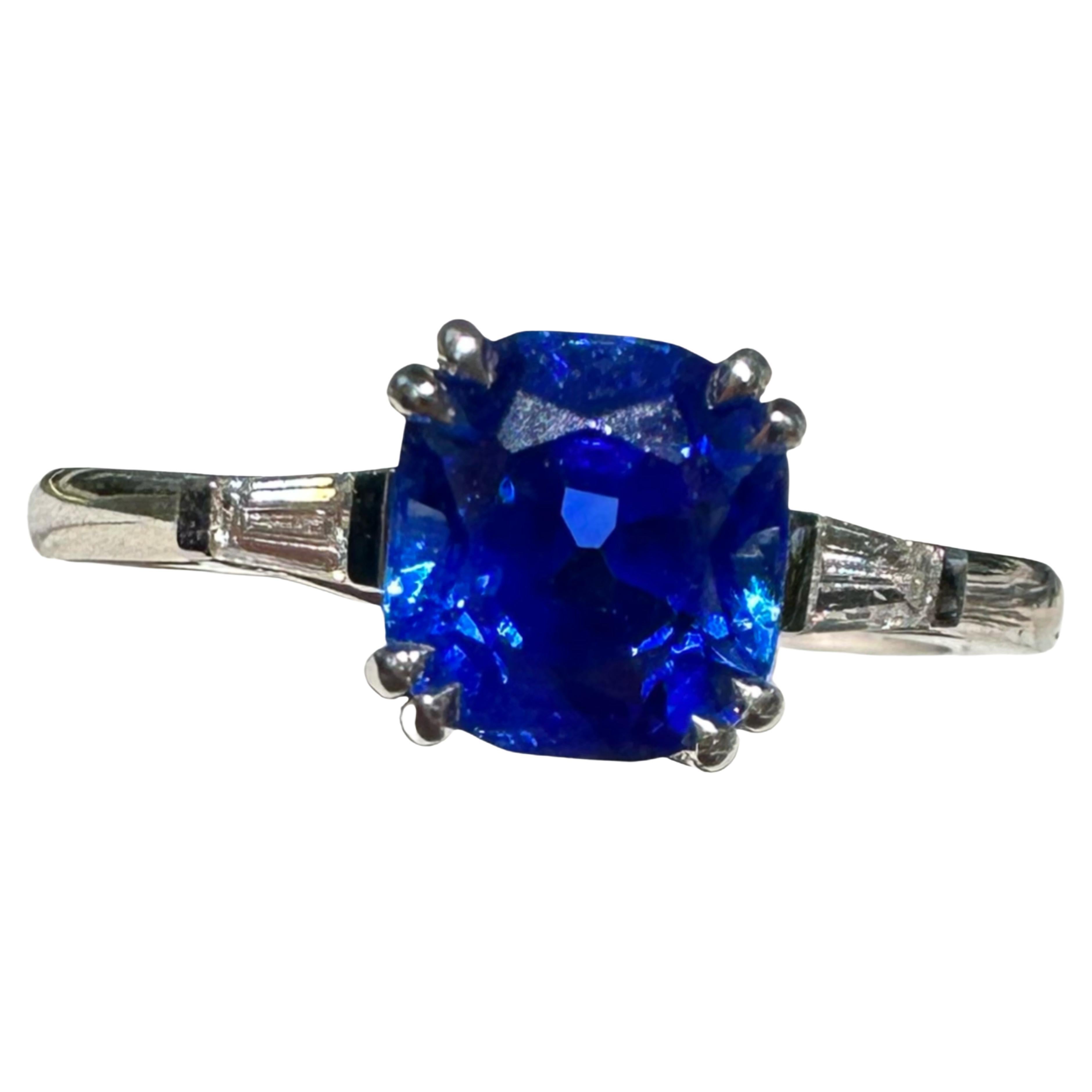 GIA Certified Royal Blue Sapphire Ring GIA Certified and Stated Unheated Kashmir