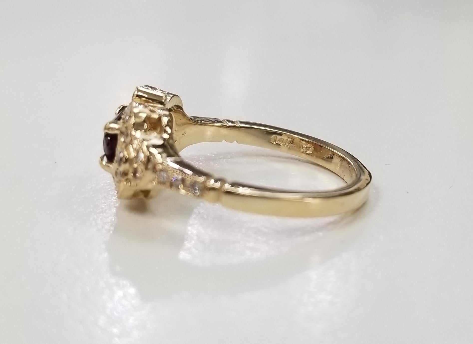 GIA-zertifizierter Rubin-Ring aus 14 Karat im Art-déco-Stil mit Rubin und Diamanten im Zustand „Neu“ im Angebot in Los Angeles, CA