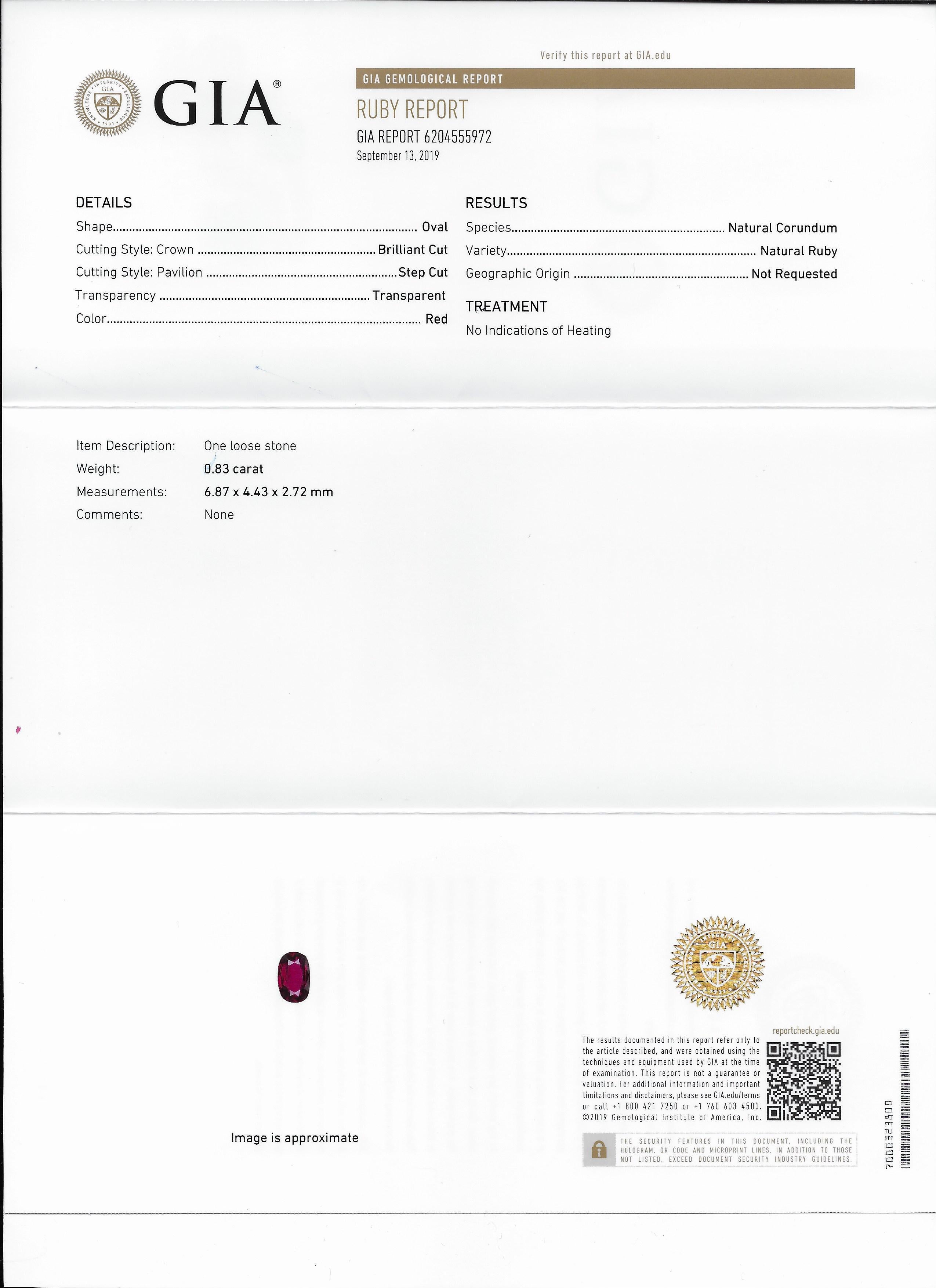 GIA-zertifizierter Rubin-Ring aus 14 Karat im Art-déco-Stil mit Rubin und Diamanten im Angebot 2