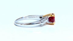 GIA Certified Ruby .99ct Diamond Ring Platinum Vivid Red Prime