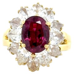 Anello cocktail con rubino e diamante certificato GIA
