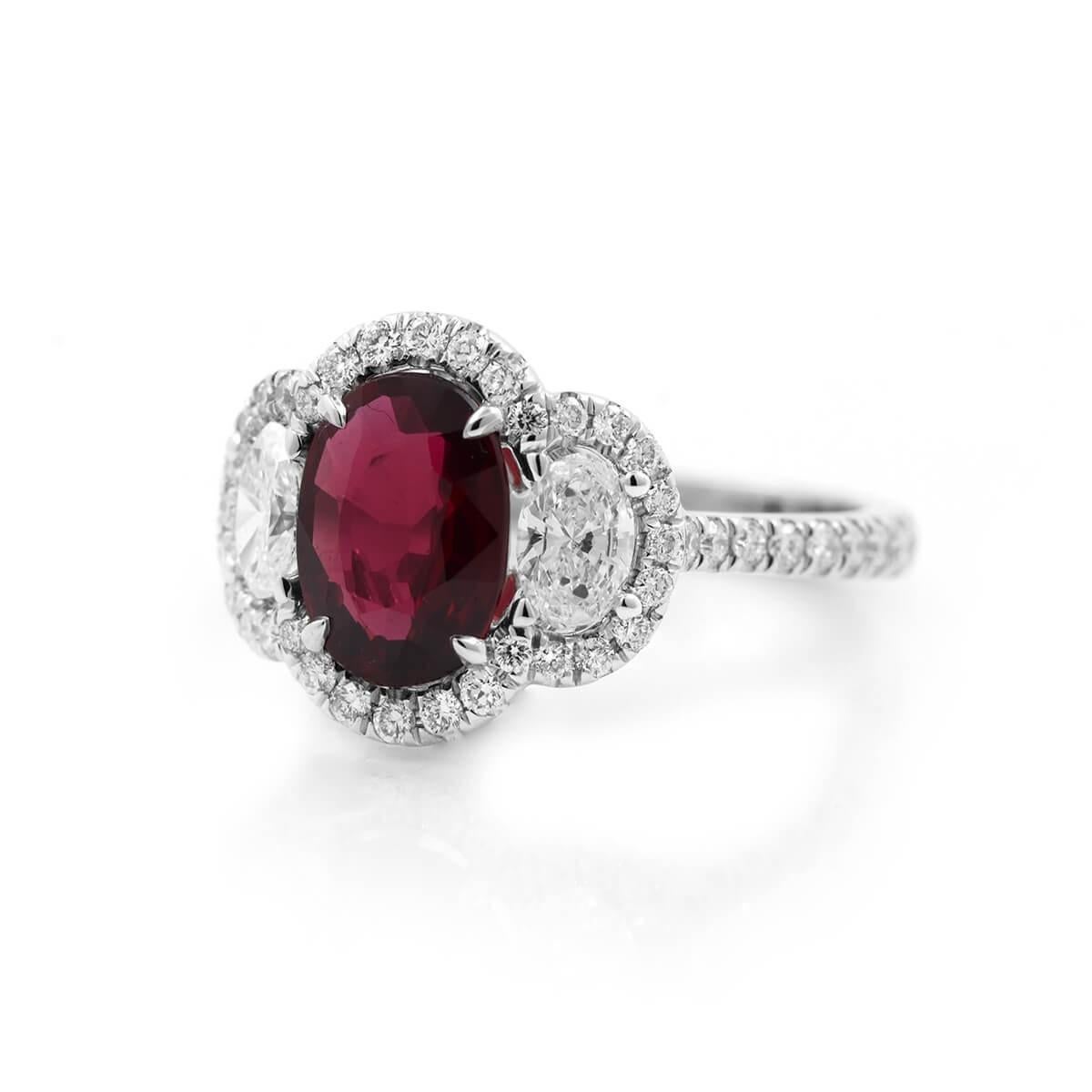 Modern GIA Certified Ruby and Diamond Ring, 2.73 Carat