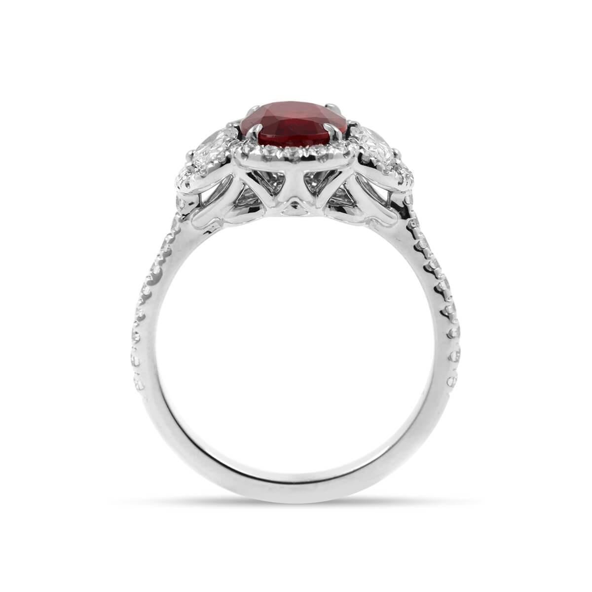 GIA Certified Ruby and Diamond Ring, 2.73 Carat In Excellent Condition In Knightsbridge, GB