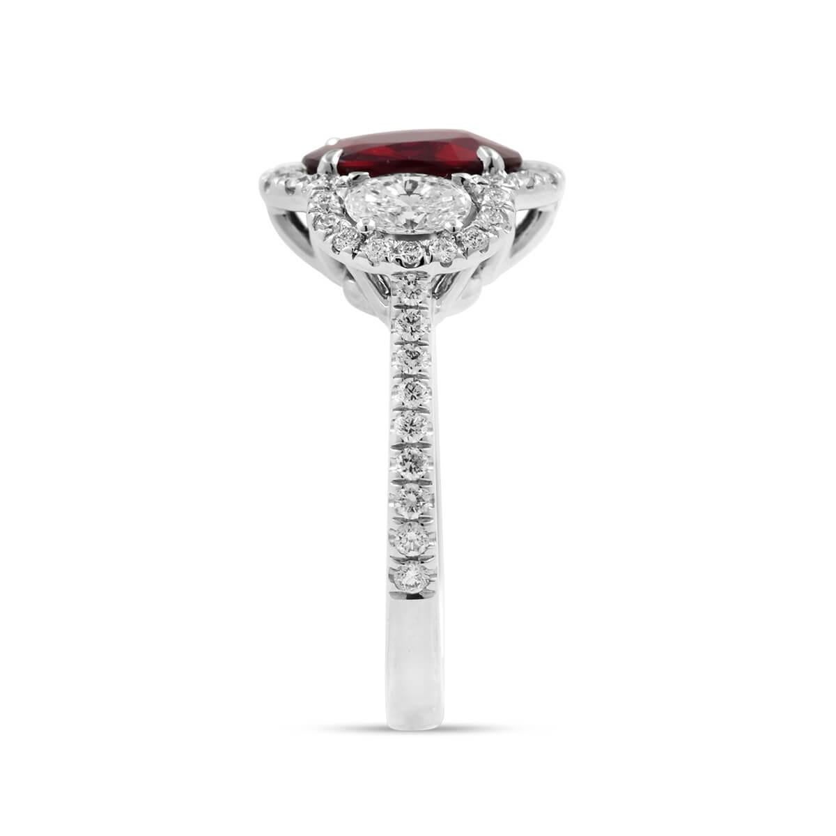 Women's or Men's GIA Certified Ruby and Diamond Ring, 2.73 Carat