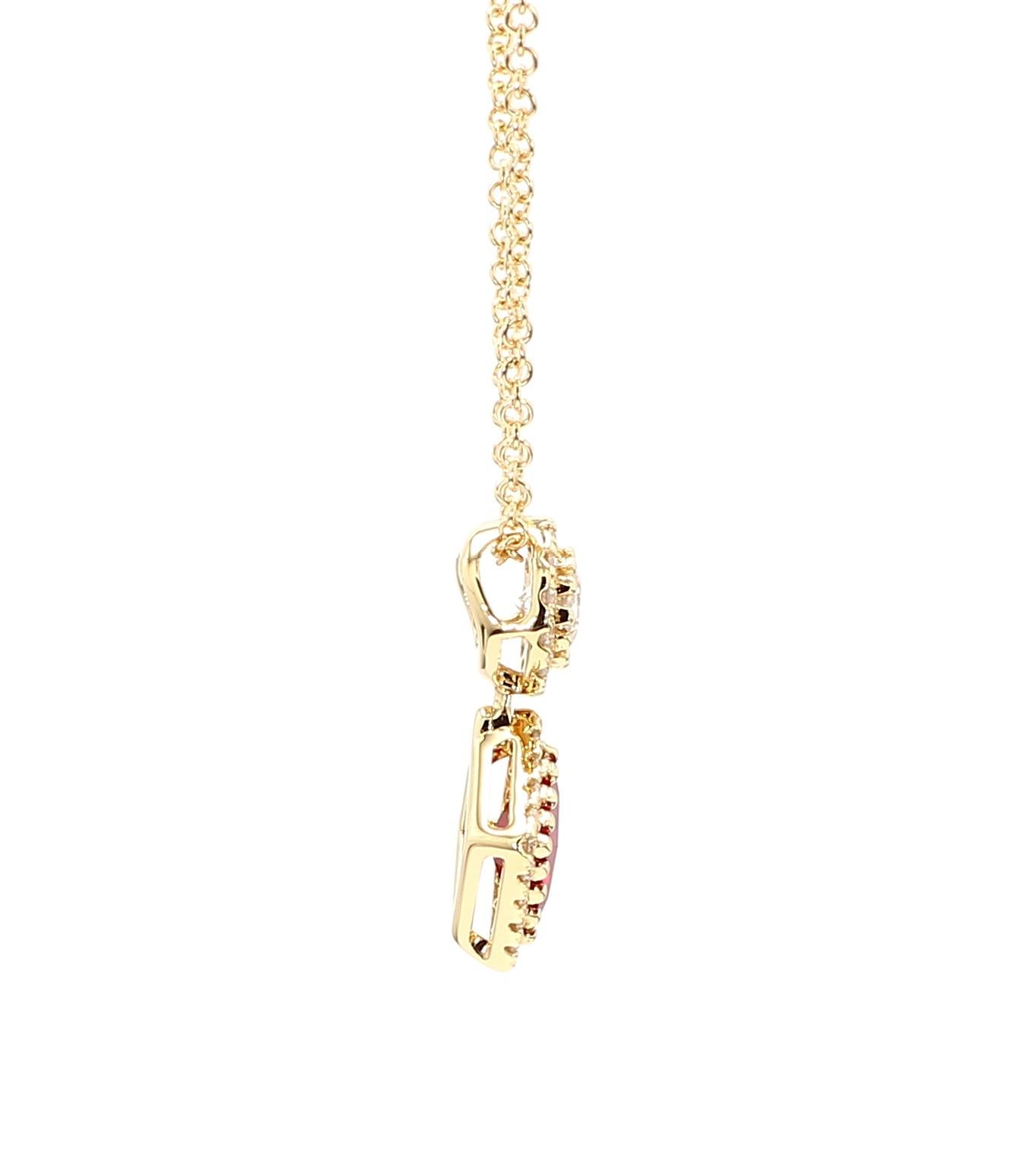 GIA Certified Ruby Pendant 0.80 carats Burma Pigeon Blood Vivid Red 18K Gold en vente 3