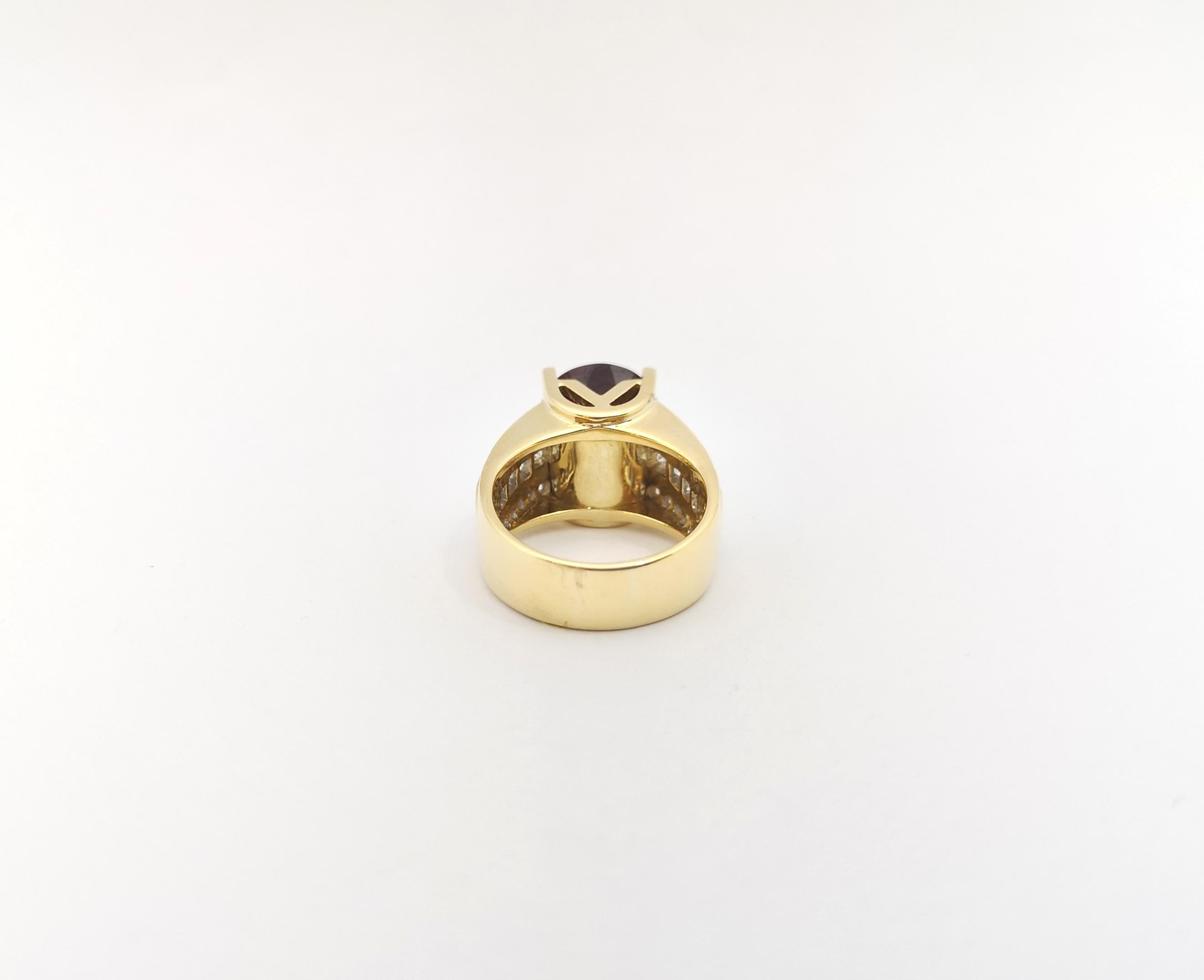 Bague en or 18 carats avec rubis et diamants certifiés GIA en vente 4