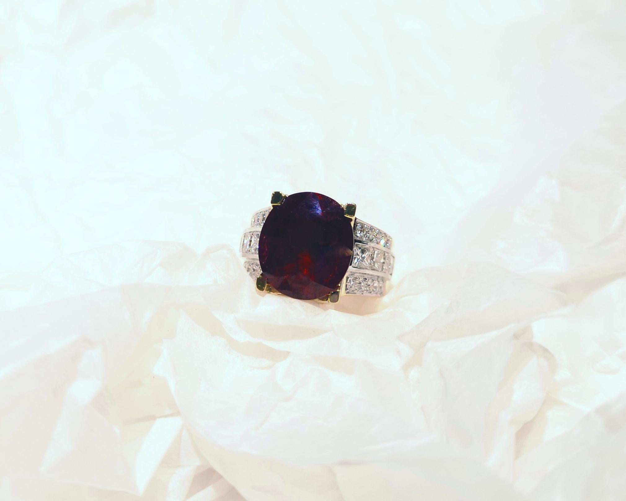 Bague en or 18 carats avec rubis et diamants certifiés GIA en vente 7