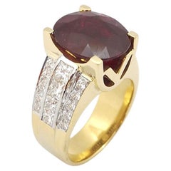 Anillo de Rubí Certificado GIA con Diamante engastado en Oro de 18K