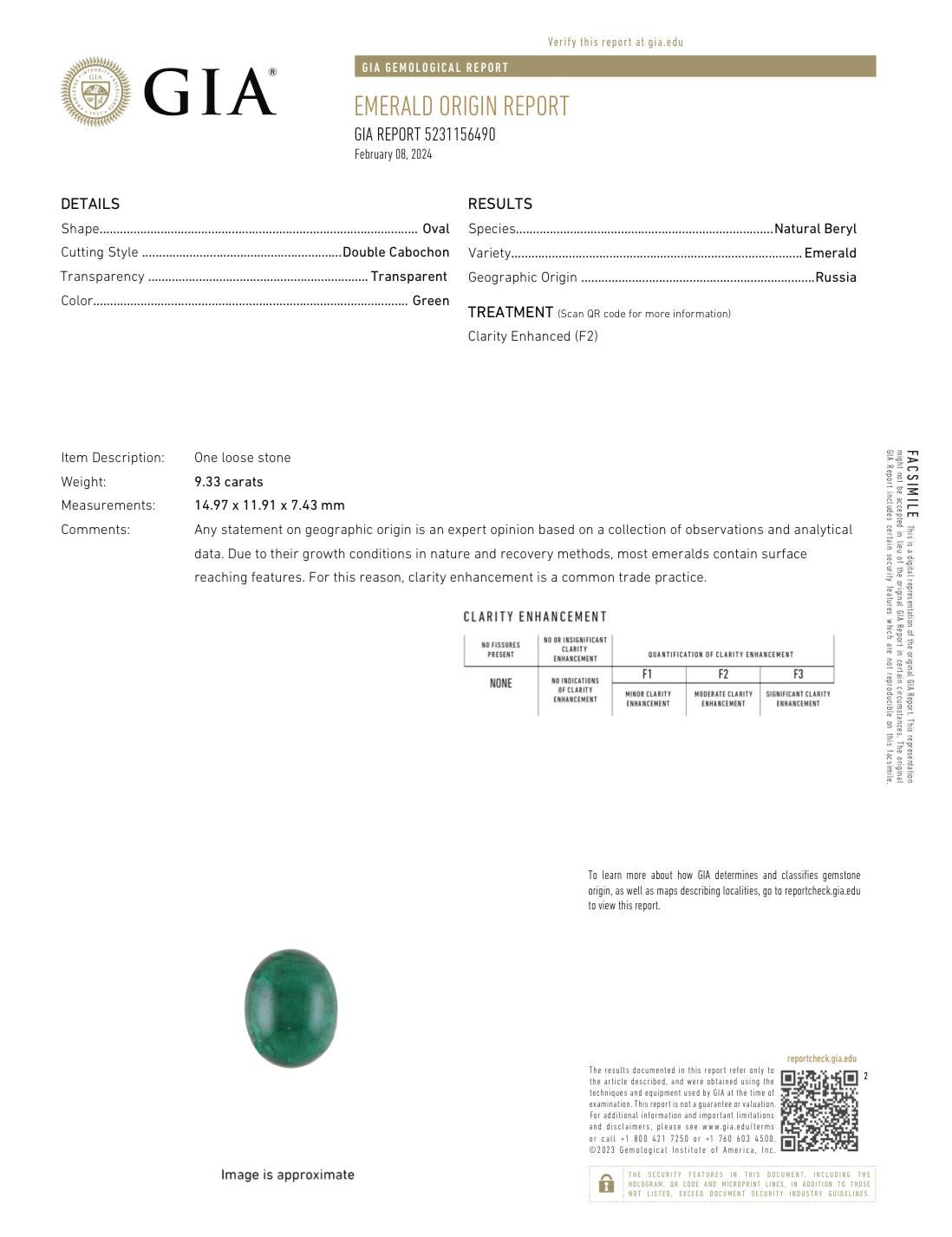 GIA zertifizierter Russischer Smaragd Cabochon und Diamant Platin Ring im Zustand „Neu“ im Angebot in New York, NY