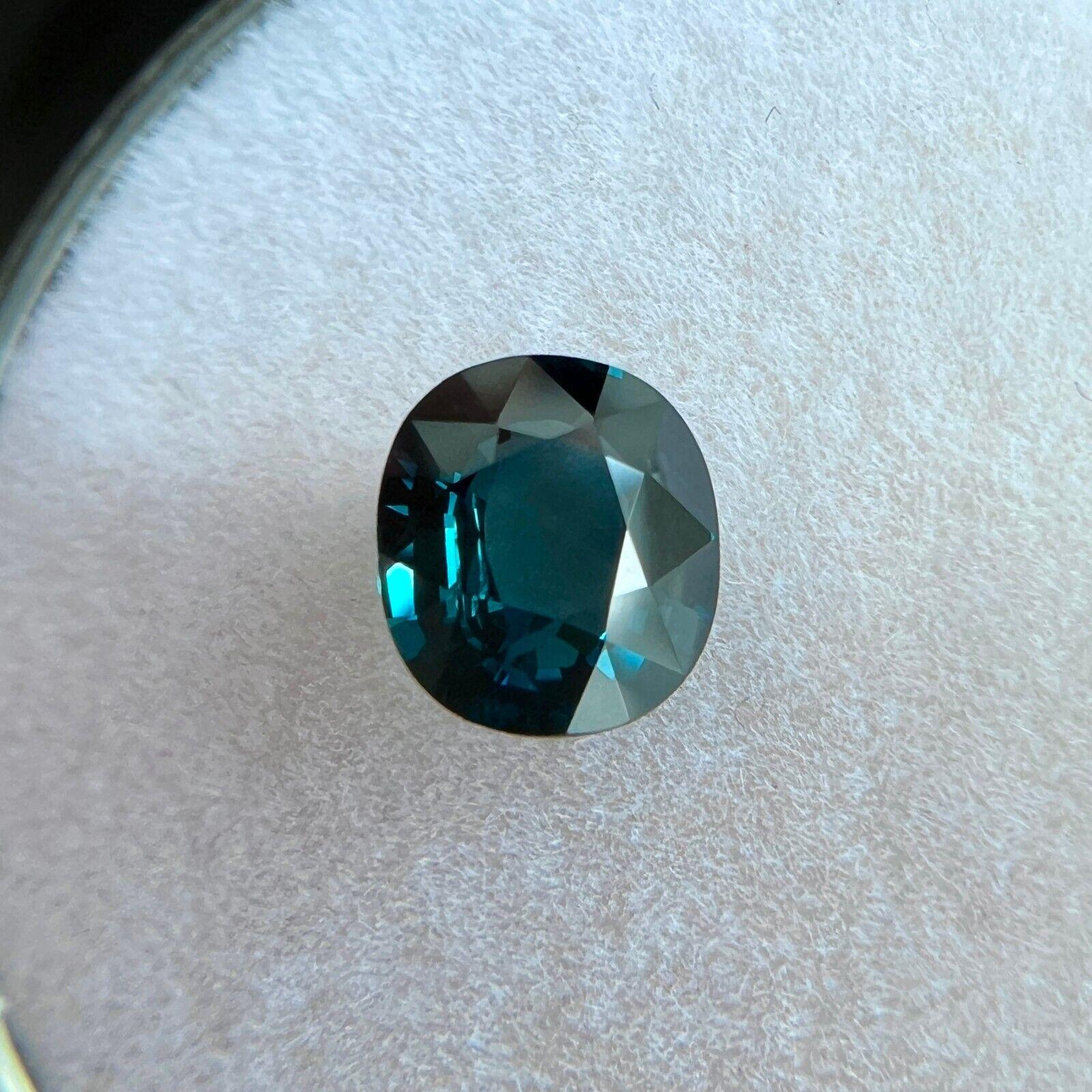 Gia Certified Sapphire 1.07ct Deep 'Lagoon' Green Blue Unheated Natural Oval Cut 1