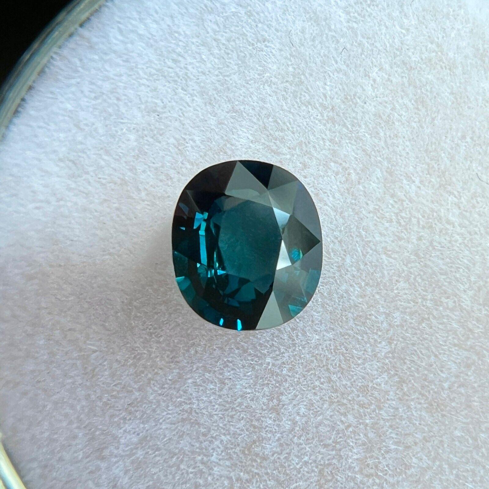 Gia Certified Sapphire 1.07ct Deep 'Lagoon' Green Blue Unheated Natural Oval Cut 2