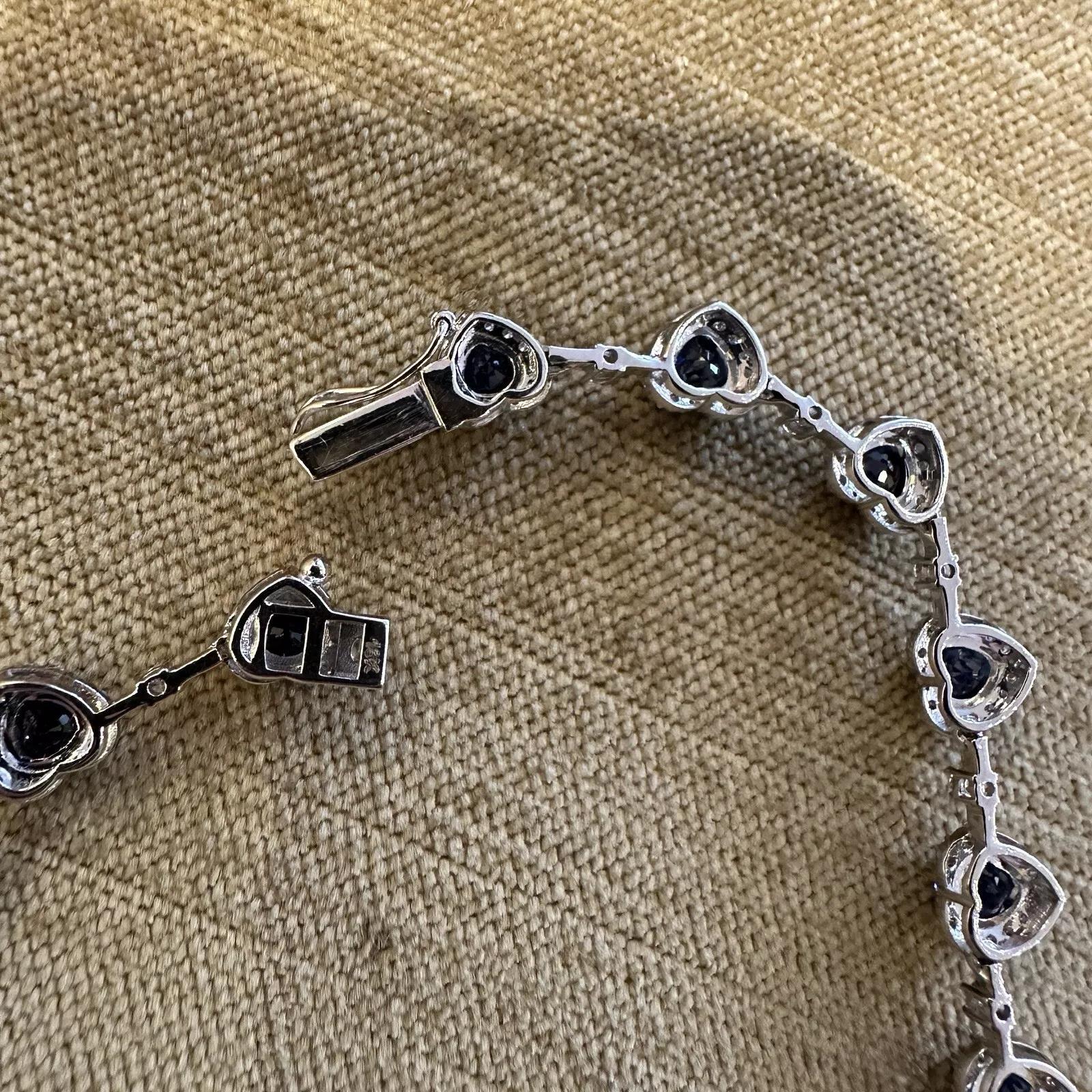 GIA Certified Sapphire and Diamond Necklace in White Gold 2