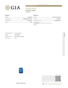 GIA Certified Sapphire Diamond and Platinum Ring