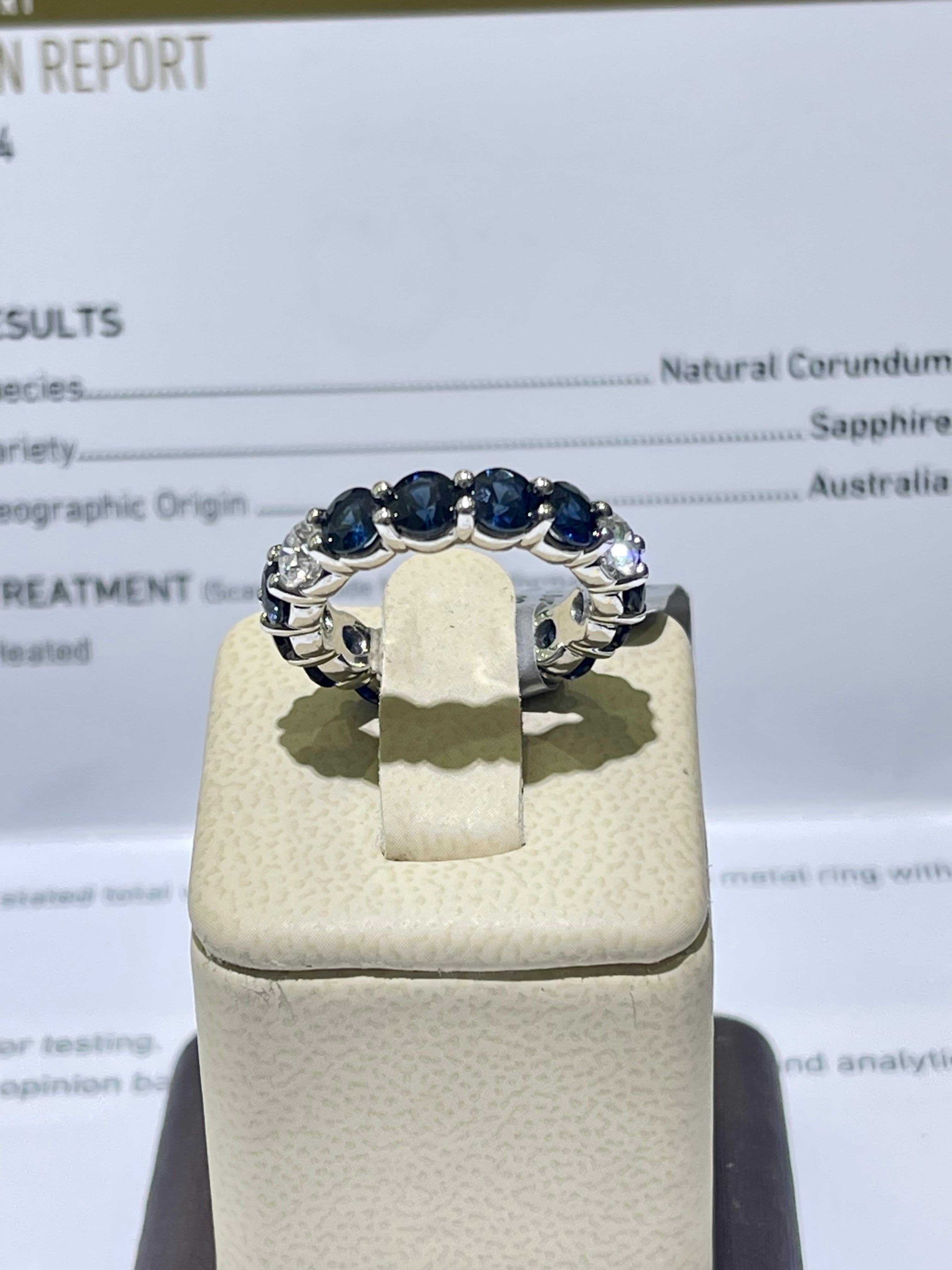 Bague saphir et diamant en platine certifiée GIA  Neuf - En vente à Fort Lauderdale, FL