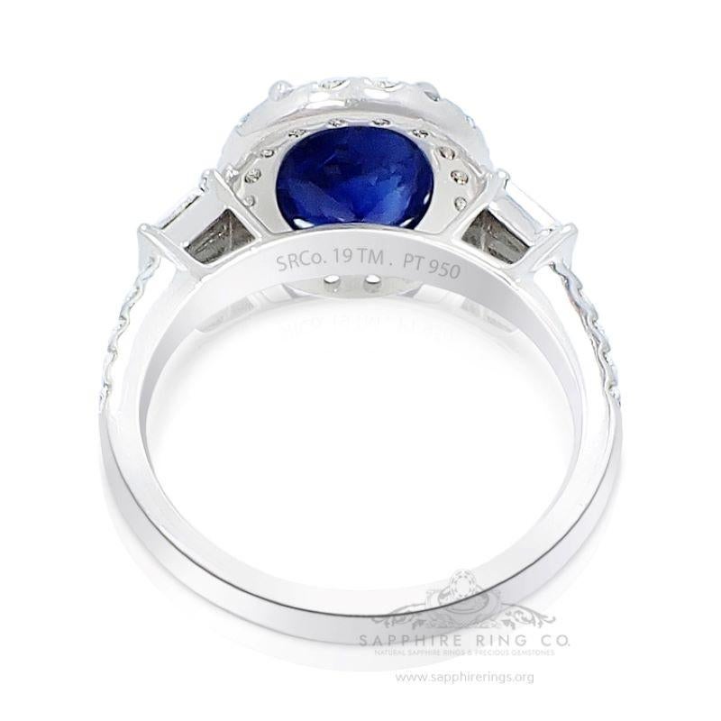 GIA Certified Sapphire Ring, 2.51 ct Unheated Platinum Sapphire Ring For Sale 1