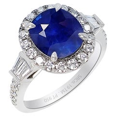 GIA Certified Sapphire Ring, 2.51 ct Unheated Platinum Sapphire Ring