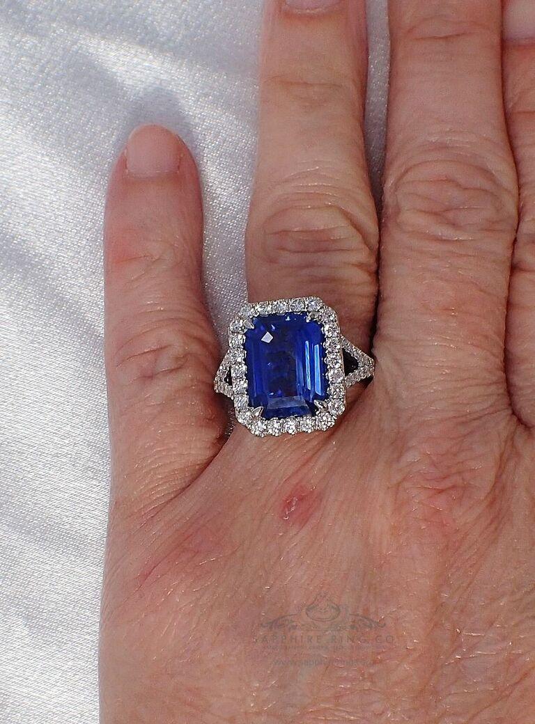GIA Certified Sapphire Ring, 5.02ct Platinum 950 Ceylon Natural Sapphire In New Condition For Sale In Tampa, FL