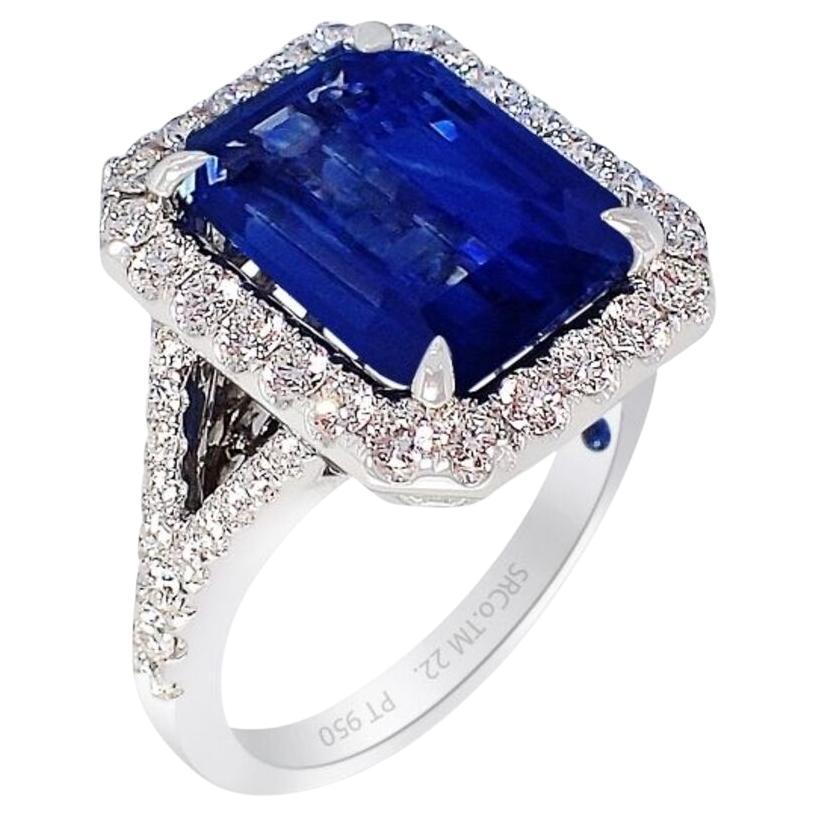 GIA Certified Sapphire Ring, 5.02ct Platinum 950 Ceylon Natural Sapphire For Sale