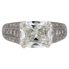 GIA-zertifizierter Shreve & Co Verlobungsring mit 2 Karat Diamant im Kissenschliff